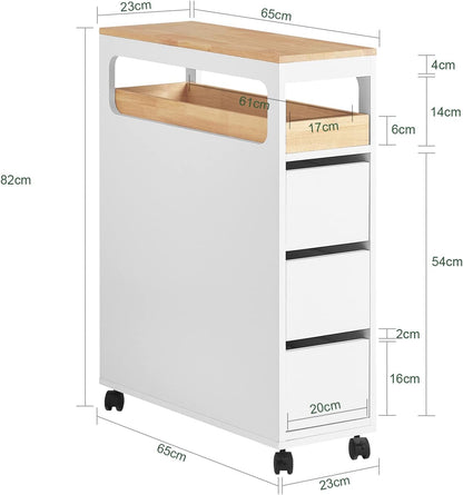 Storage Cart Narrow Cabinet Wheels Tray Drawers Tristar Online