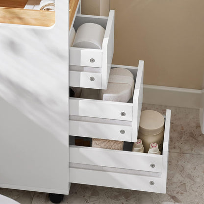 Storage Cart Narrow Cabinet Wheels Tray Drawers Tristar Online