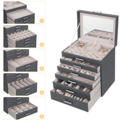 Jewellery Grey Box, 6 Layers,  5 Drawers Tristar Online