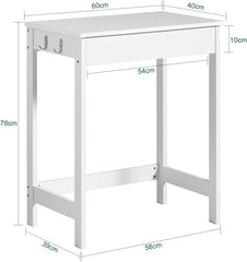 Small White Desk with Drawer Hooks Tristar Online