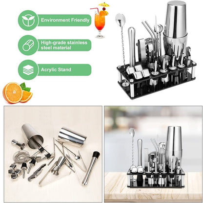 VIKUS Cocktail Shaker Set Boston 23-Piece Stainless Steel and Professional Bar Tools for Drink Mixing Tristar Online
