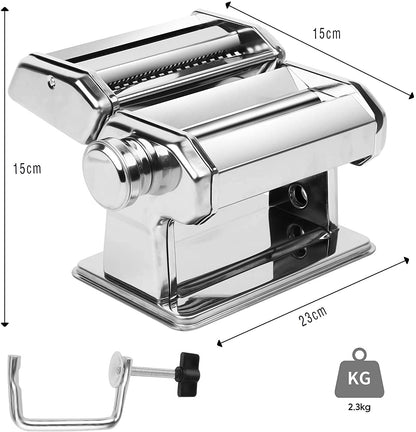 VIKUS Pasta Maker Manual Steel Machine with 8 Adjustable Thickness Settings Tristar Online