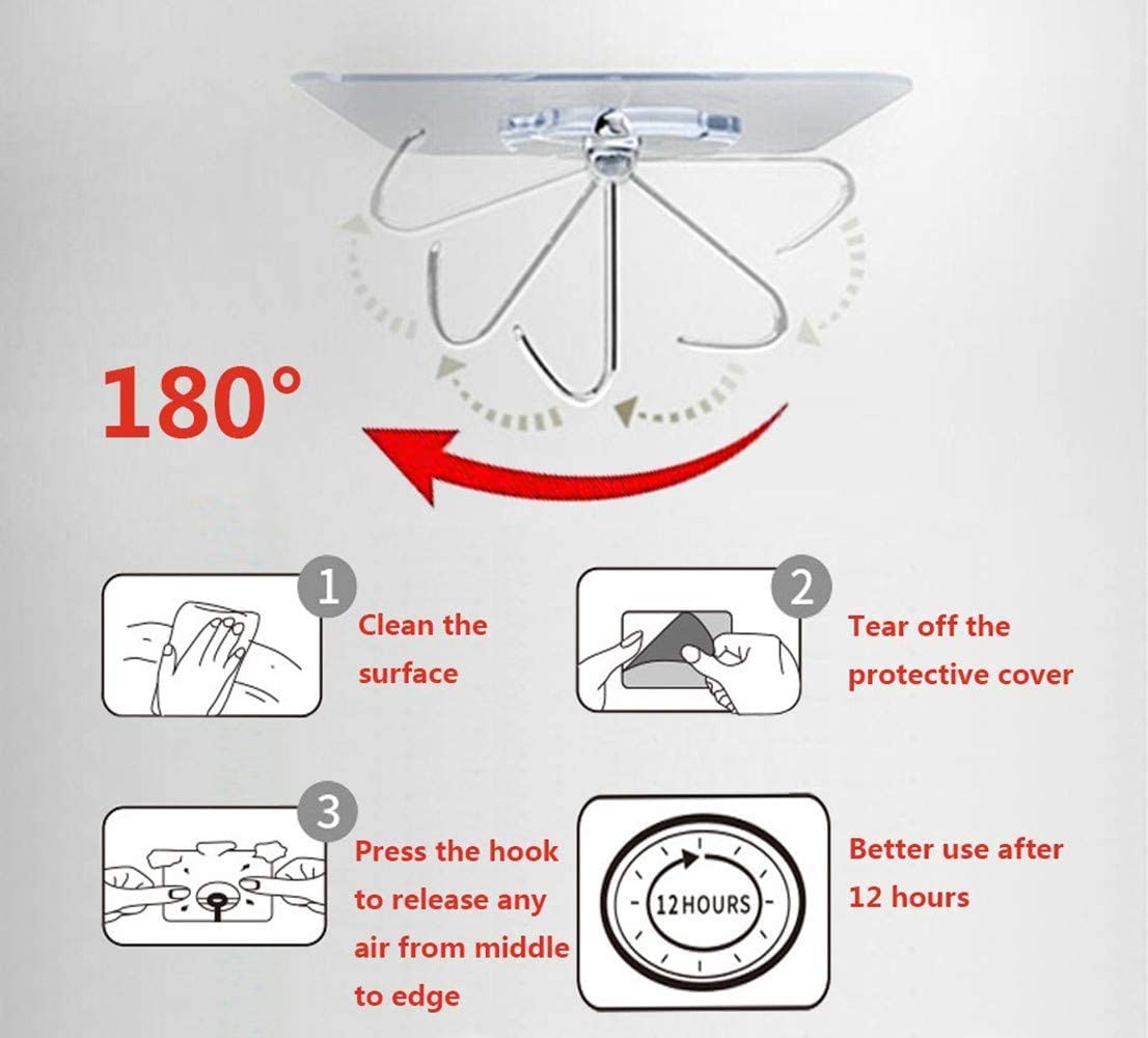 24 Packs Heavy Duty Adhesive Hooks Kitchen Wall Hooks Tristar Online