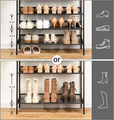 5-Tier Shoe Rack, Industrial Shoe Organizer Storage Bench Tristar Online