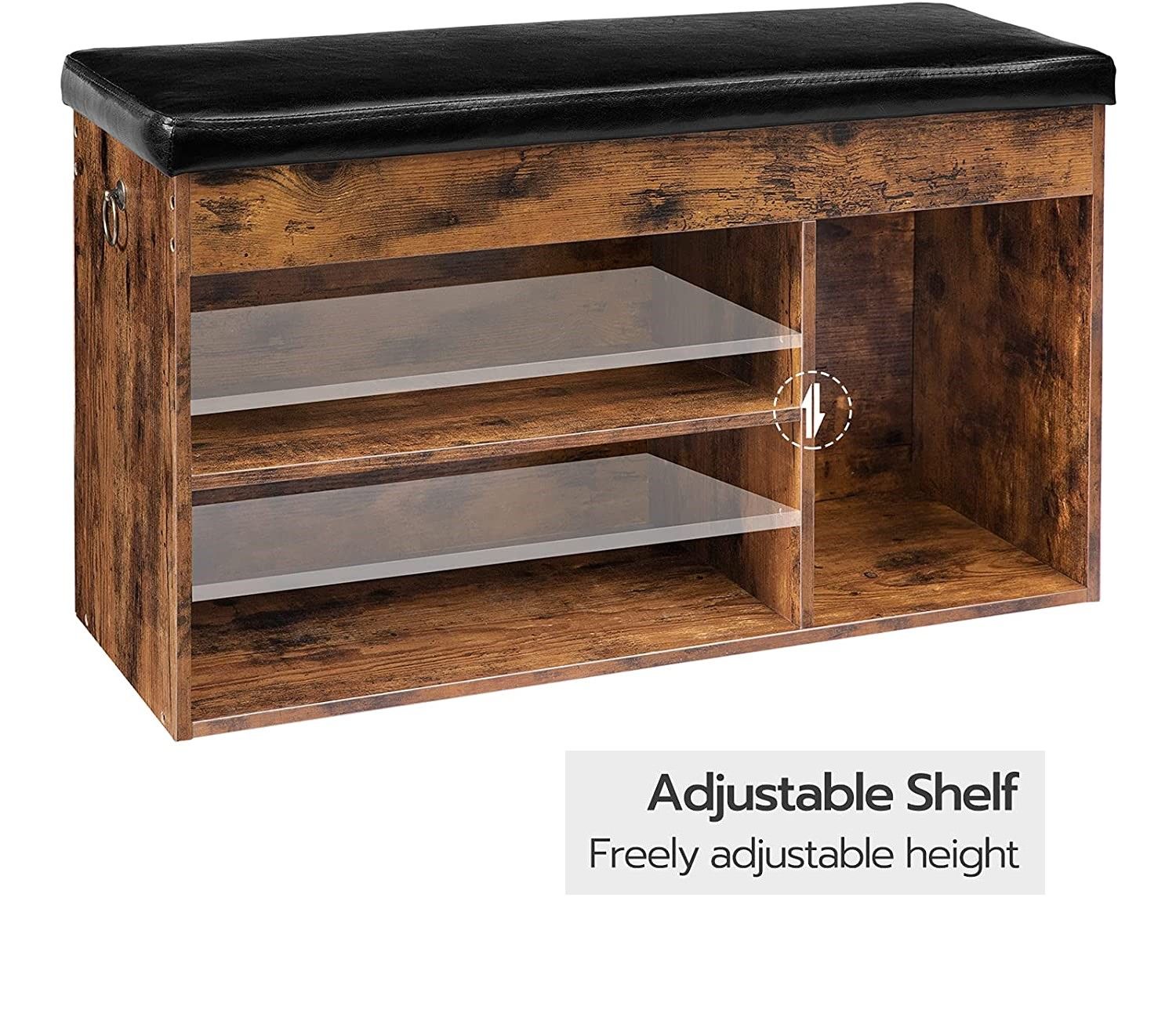 Shoe Storage Bench with Padded Cushion,Flip-Open Storage Box and Adjustable Shelf for Entryway and Living Room Tristar Online