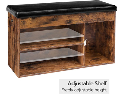 Shoe Storage Bench with Padded Cushion,Flip-Open Storage Box and Adjustable Shelf for Entryway and Living Room Tristar Online