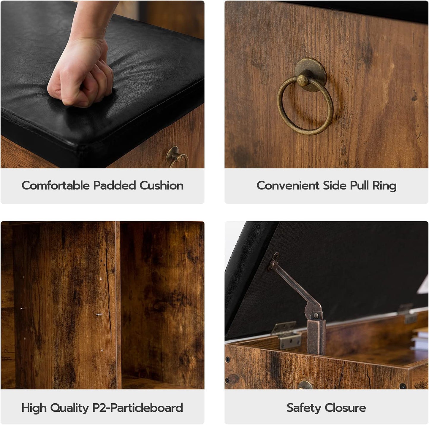 Shoe Storage Bench with Padded Cushion,Flip-Open Storage Box and Adjustable Shelf for Entryway and Living Room Tristar Online