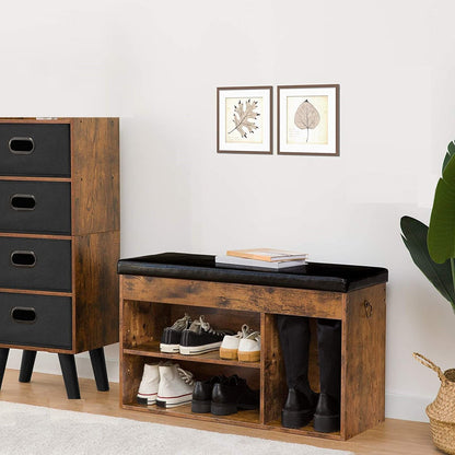 Shoe Storage Bench with Padded Cushion,Flip-Open Storage Box and Adjustable Shelf for Entryway and Living Room Tristar Online