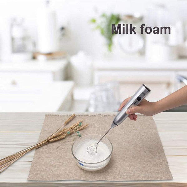 VIKUS Silver Rechargeable Electric Milk Frother Handheld (3 Speeds) Tristar Online