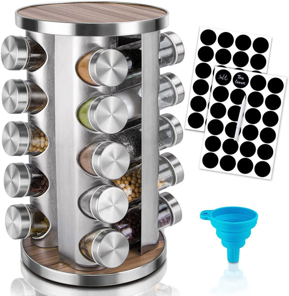 VIKUS Rotating Spice Rack Organizer with 20 Pieces Jars for Kitchen Tristar Online