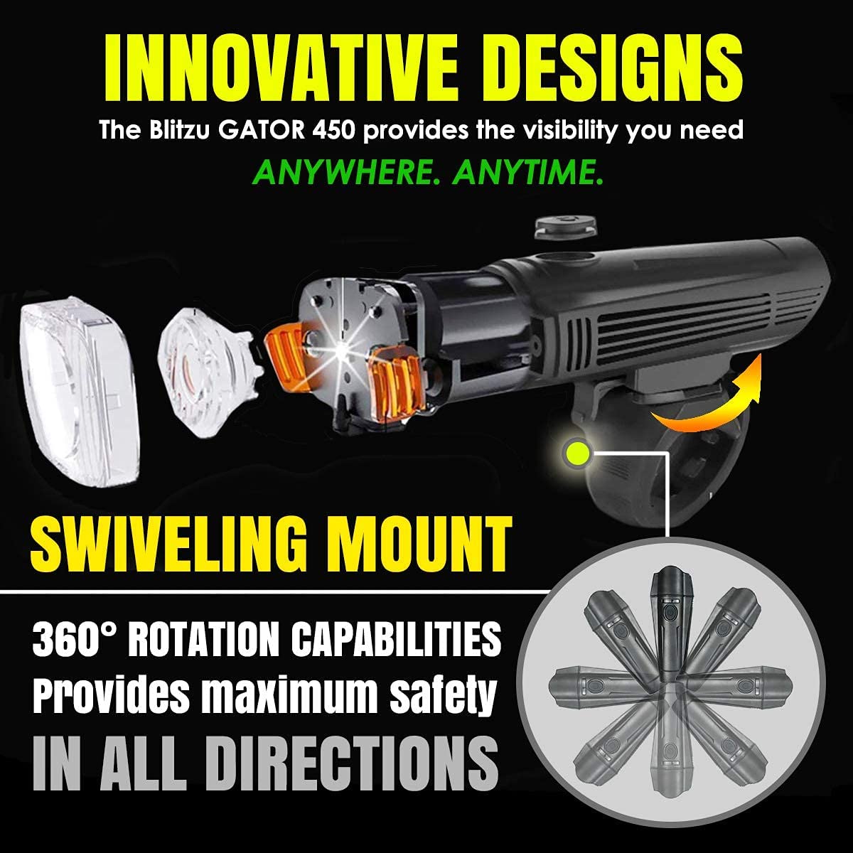 VIKUS Waterproof Rechargeable LED Bike Lights Set (2000mah Lithium Battery, IPX4, 2 USB Cables) Tristar Online