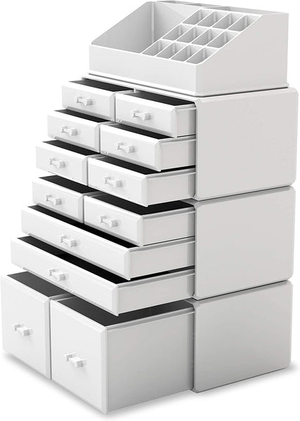 Makeup Cosmetic Organizer Storage with 12 Drawers Display Boxes (White) Tristar Online