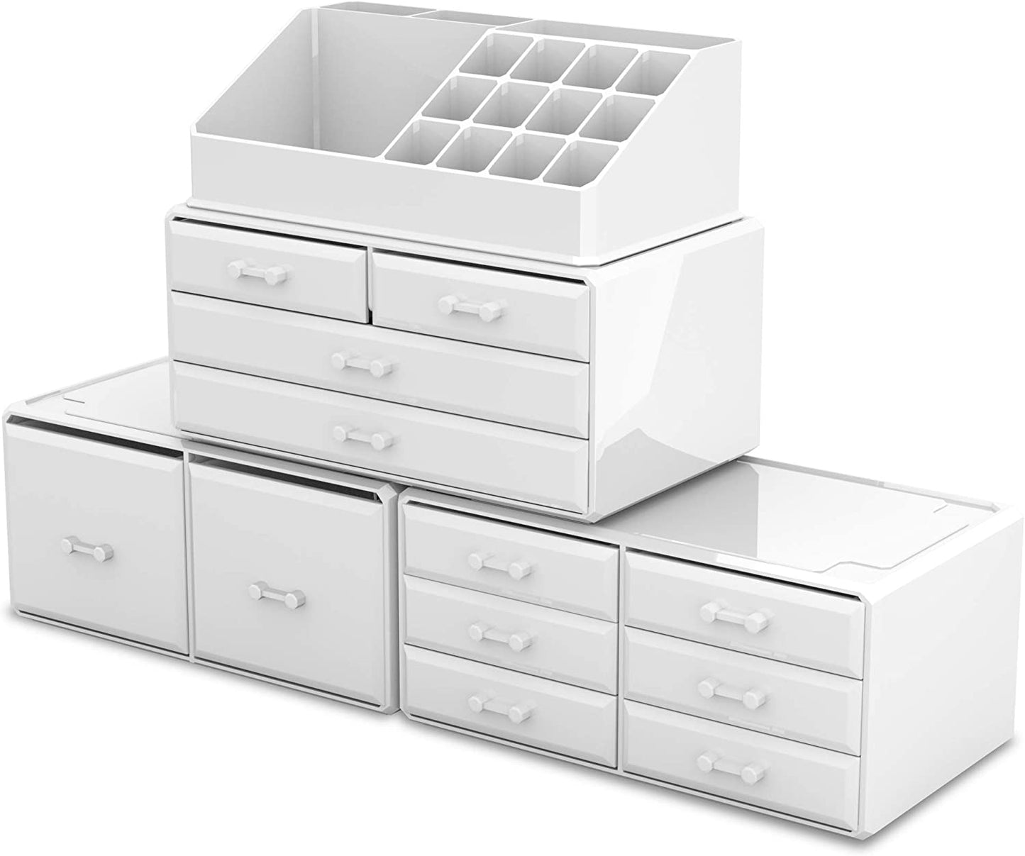Makeup Cosmetic Organizer Storage with 12 Drawers Display Boxes (White) Tristar Online