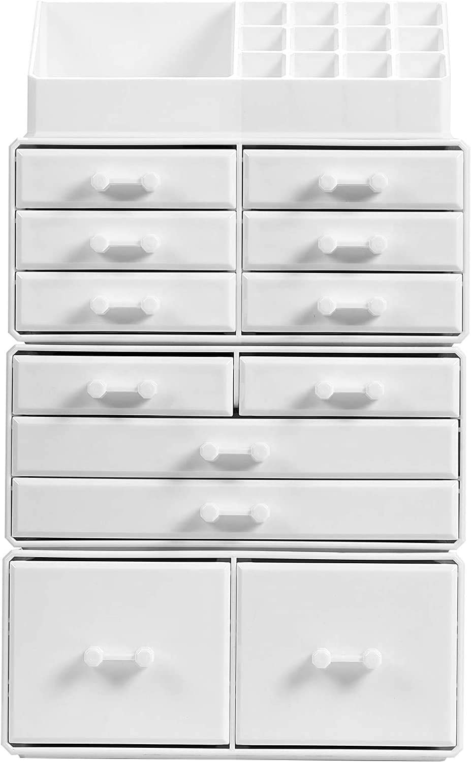 Makeup Cosmetic Organizer Storage with 12 Drawers Display Boxes (White) Tristar Online
