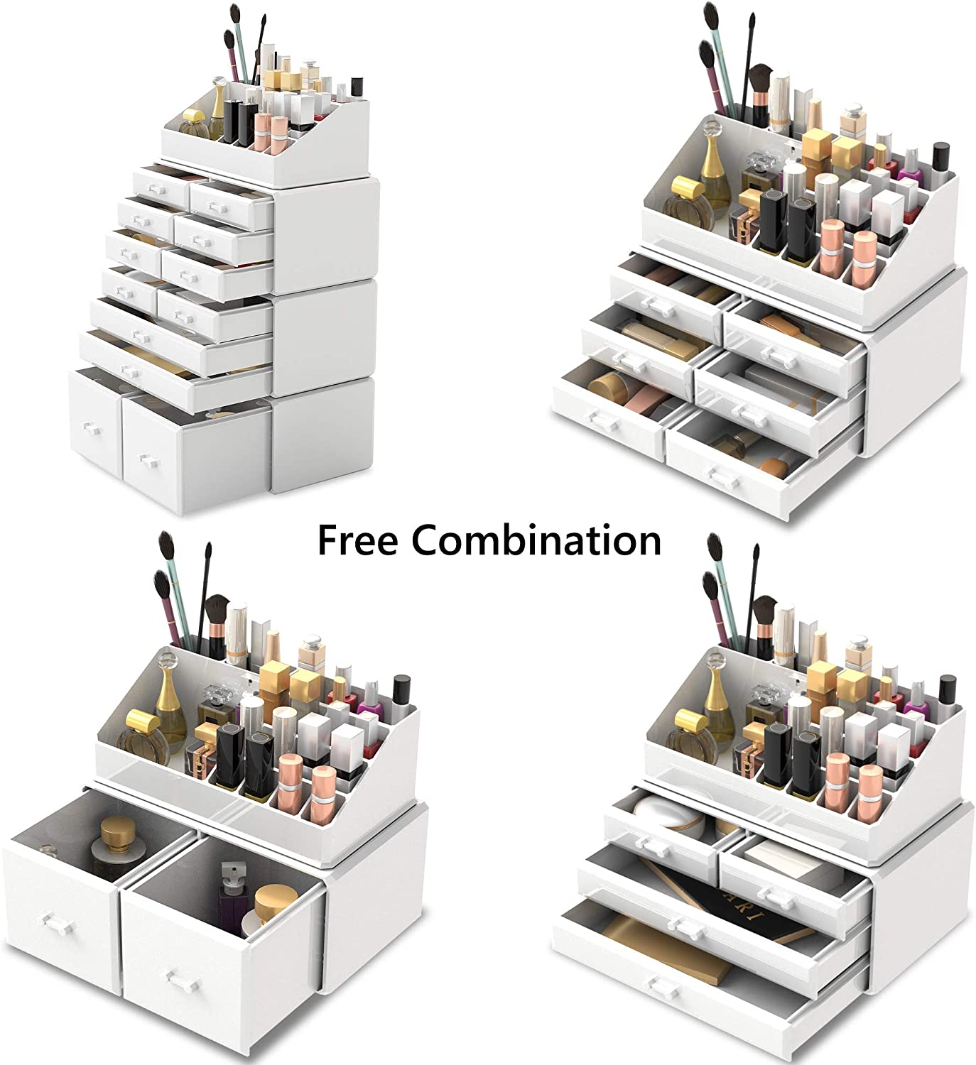 Makeup Cosmetic Organizer Storage with 12 Drawers Display Boxes (White) Tristar Online