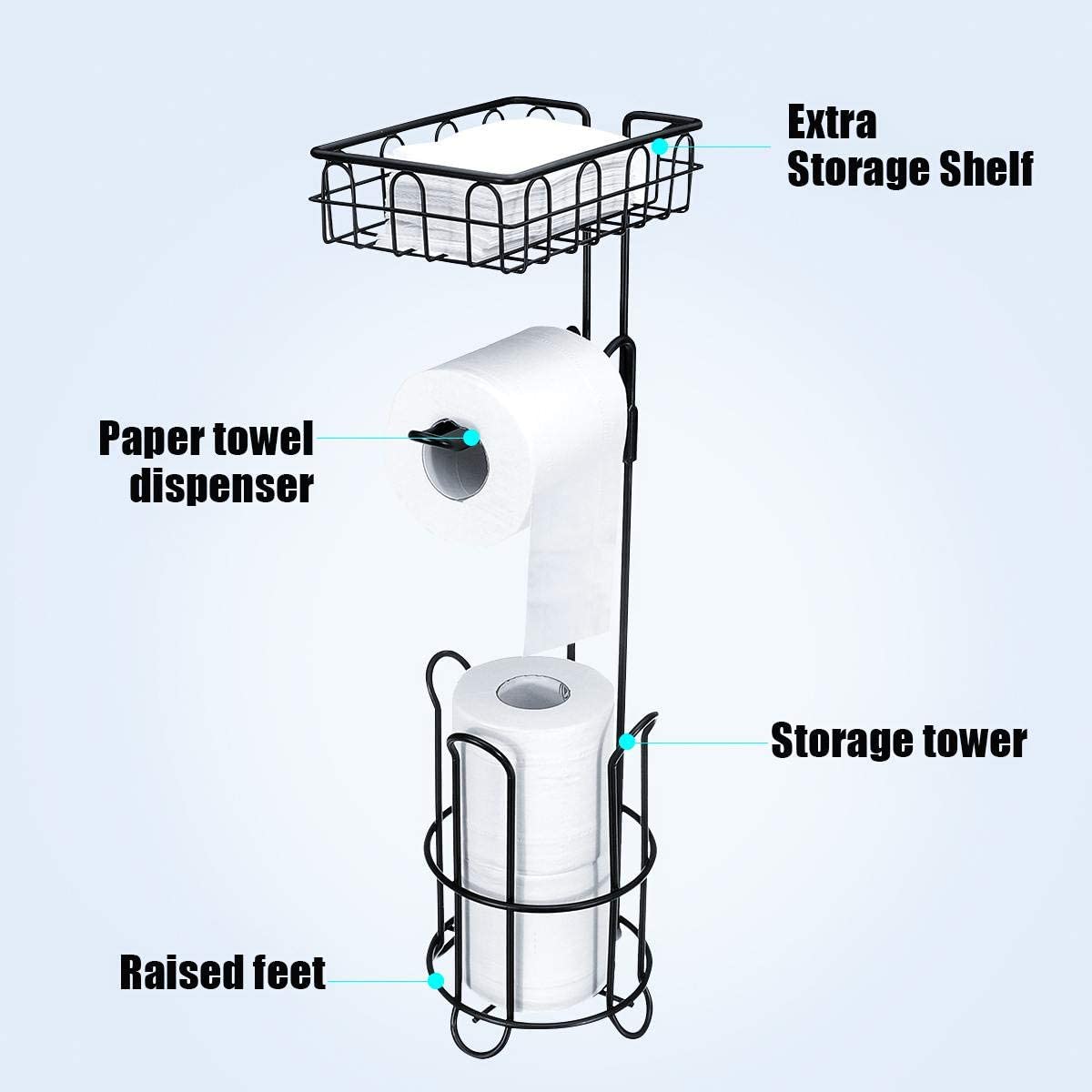 Toilet Paper Holder Stand and Storage Dispenser with Shelf for Bathroom Tristar Online