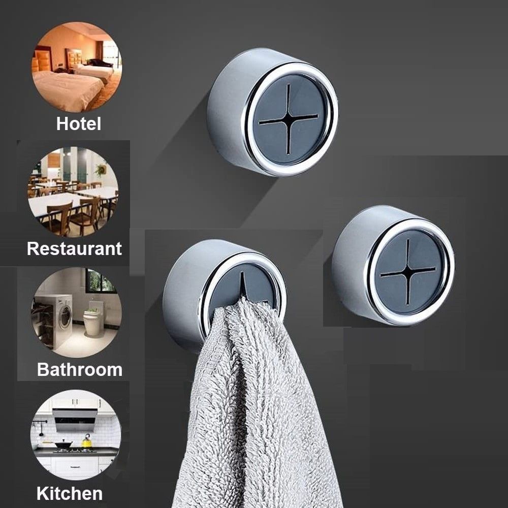 3 Pack Self Adhesive Round Towel Hooks for Kitchen and Bathroom Tristar Online