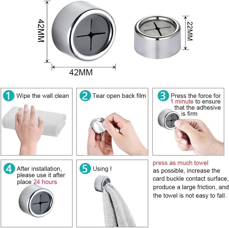 3 Pack Self Adhesive Round Towel Hooks for Kitchen and Bathroom Tristar Online