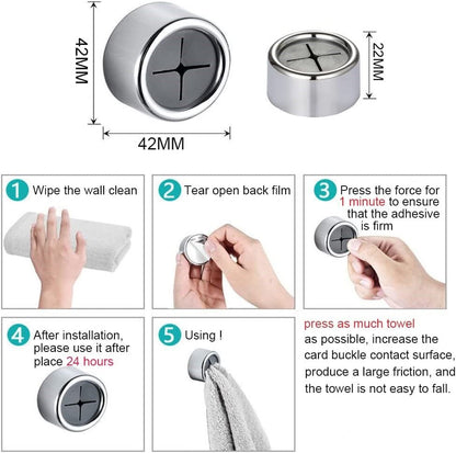 3 Pack Self Adhesive Round Towel Hooks for Kitchen and Bathroom Tristar Online