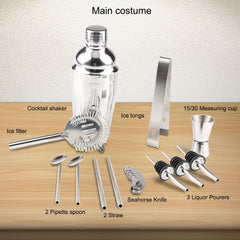 VIKUS Steel Shaker Cocktail Bar Set Kit with 13 Pieces Bar Utensils Tristar Online