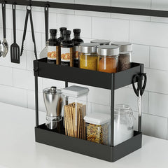 2 Tier Multi-Purpose Under Sink Organizer Shelf Storage Rack for Bathroom and Kitchen Tristar Online