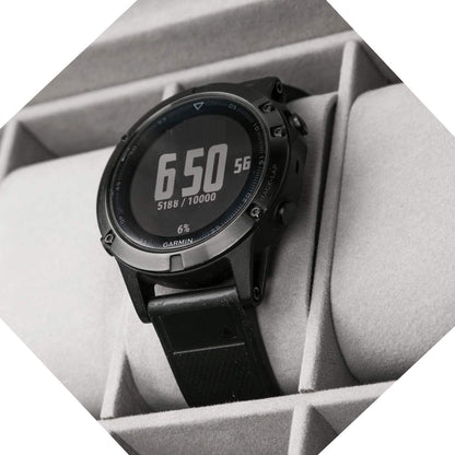 12 Slot PU Leather Lockable Watch and Jewelry Storage Boxes (Black) Tristar Online