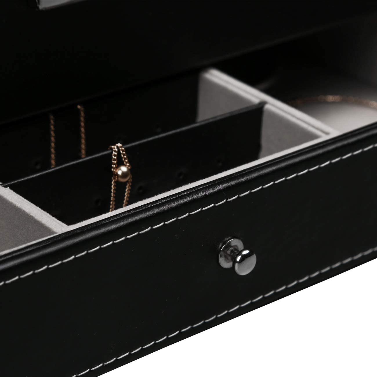 12 Slot PU Leather Lockable Watch and Jewelry Storage Boxes (Black) Tristar Online
