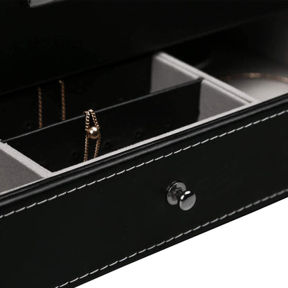 12 Slot PU Leather Lockable Watch and Jewelry Storage Boxes (Black) Tristar Online