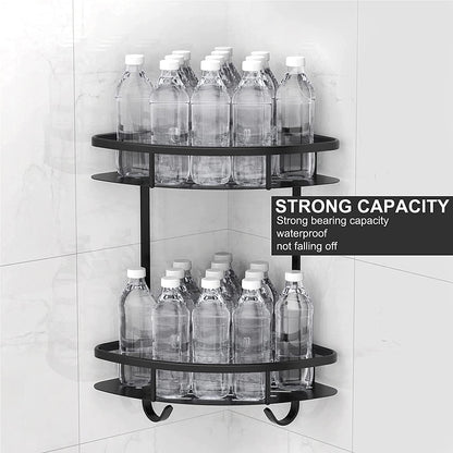2 Pack Aluminum Adhesive Shower Caddy Corner Shelf Storage Rack for Bathroom Tristar Online