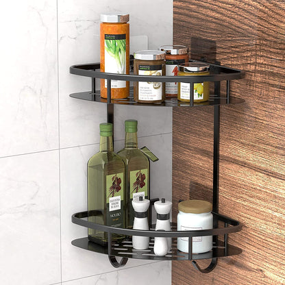 2 Pack Aluminum Adhesive Shower Caddy Corner Shelf Storage Rack for Bathroom Tristar Online