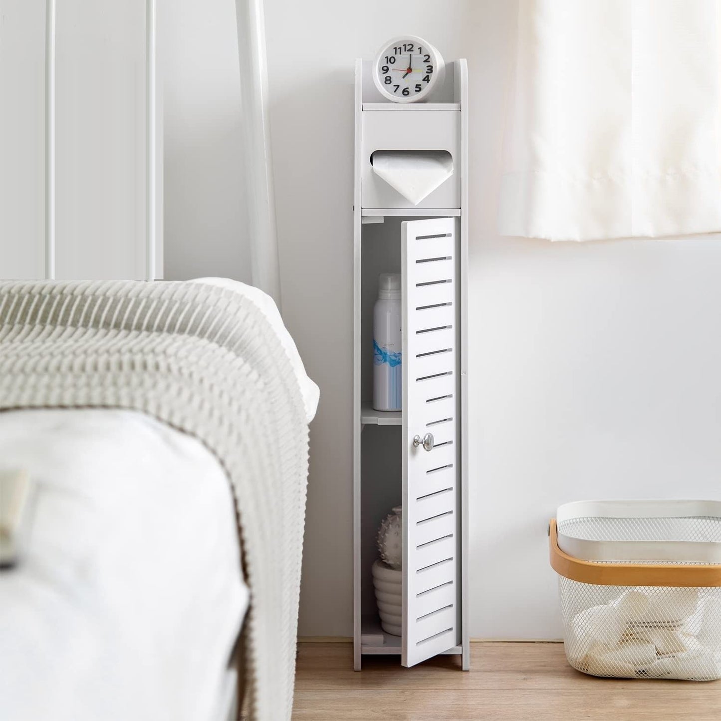 Toilet Paper Roll Holder for Bathroom (White, 80 cm) Tristar Online