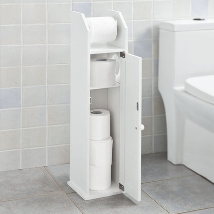 Toilet Paper Holder with Storage, Freestanding Cabinet, Toilet Brush Holder and Toilet Paper Dispenser Tristar Online