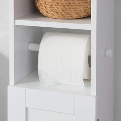 Toilet Paper Holder with Storage, Freestanding Cabinet, Toilet Brush Holder and Toilet Paper Dispenser 20x100x18 cm Tristar Online