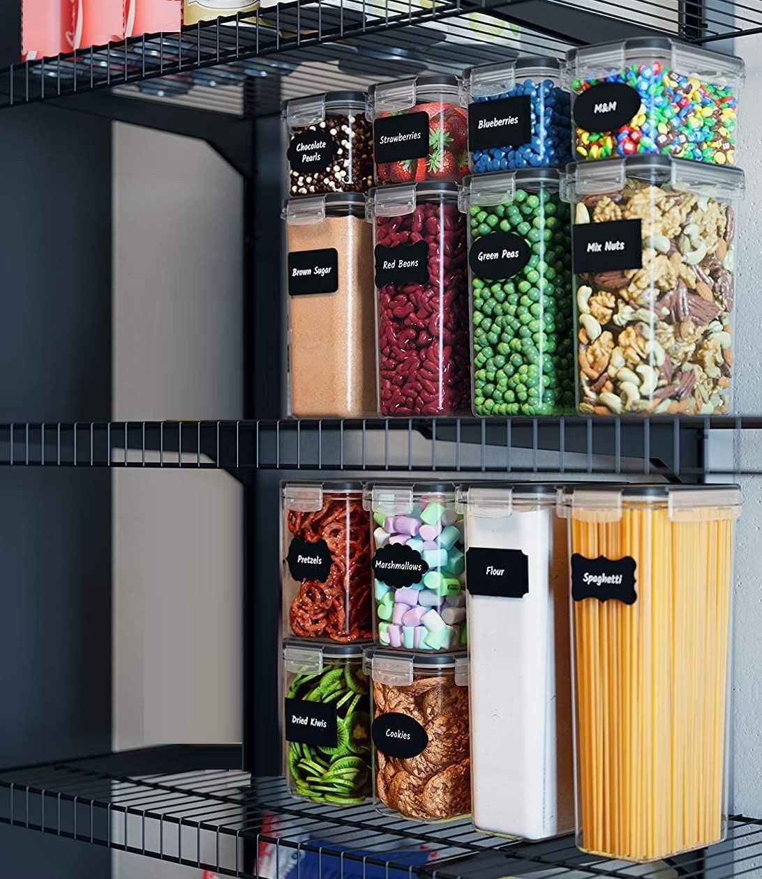 7 Pieces Plastic BPA Free Food Storage Containers for Kitchen (Black) Tristar Online