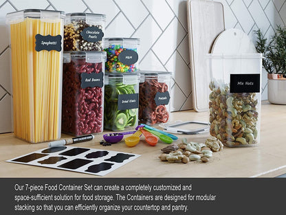 7 Pieces Plastic BPA Free Food Storage Containers for Kitchen (Black) Tristar Online