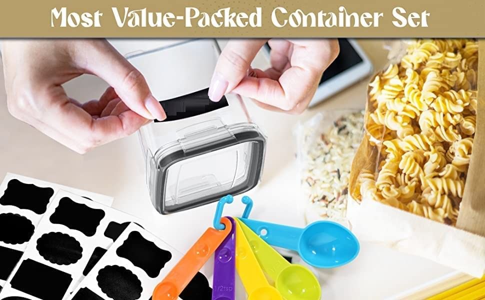 7 Pieces Plastic BPA Free Food Storage Containers for Kitchen (Black) Tristar Online