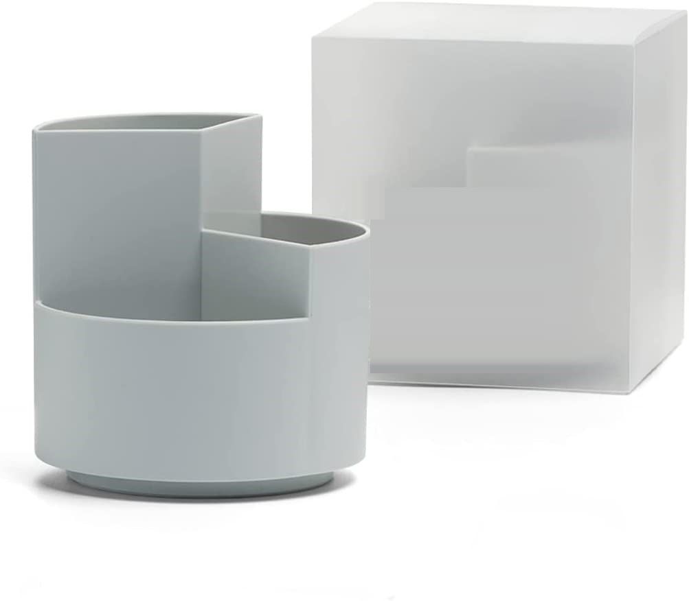 360 degree rotating multi-functional pen holder with 3 separate layer for office desk organiser (Grey) Tristar Online