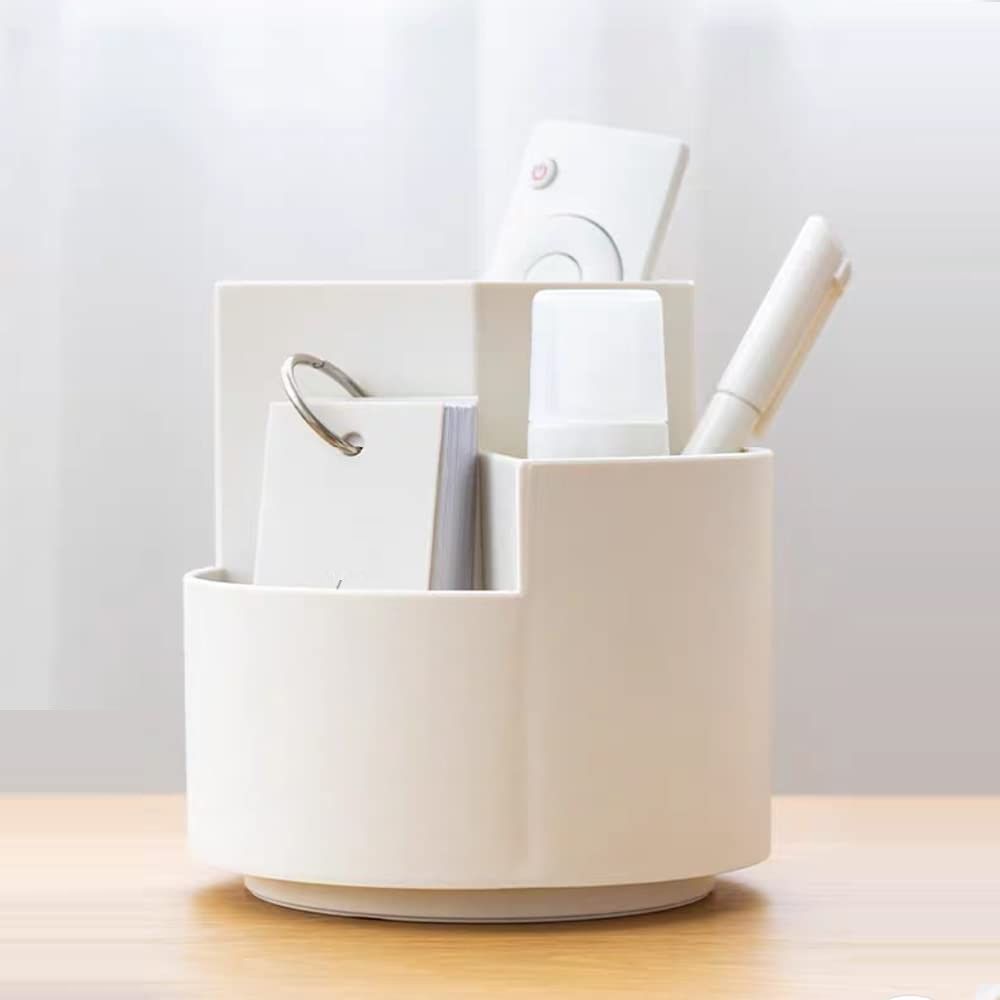 360 degree rotating multi-functional pen holder with 3 separate layer for office desk organiser (Grey) Tristar Online