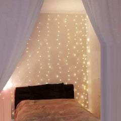 300 LEDs Window Curtain Fairy Lights 8 Modes and Remote Control for Bedroom (Warm White, 300 x 300cm) Tristar Online