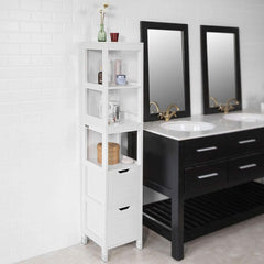 Freestanding Tall Cabinet with Standing Shelves and Drawers Tristar Online