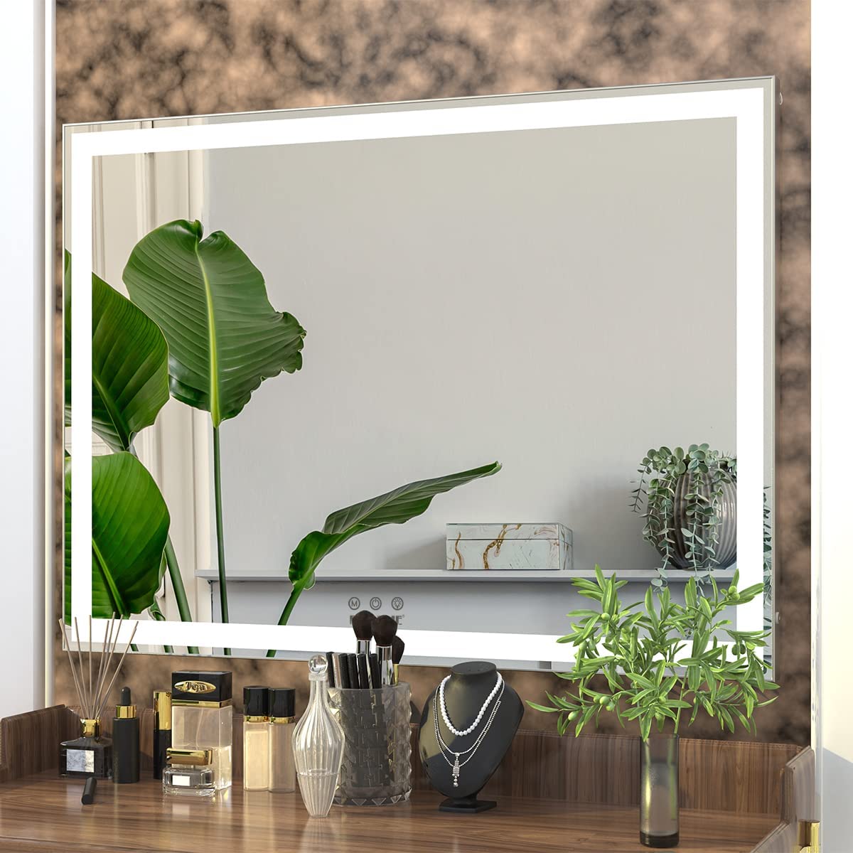 Large Hollywood Makeup Mirror 3 Modes Lighted and Smart Touch Control (92 x 68 cm) Tristar Online