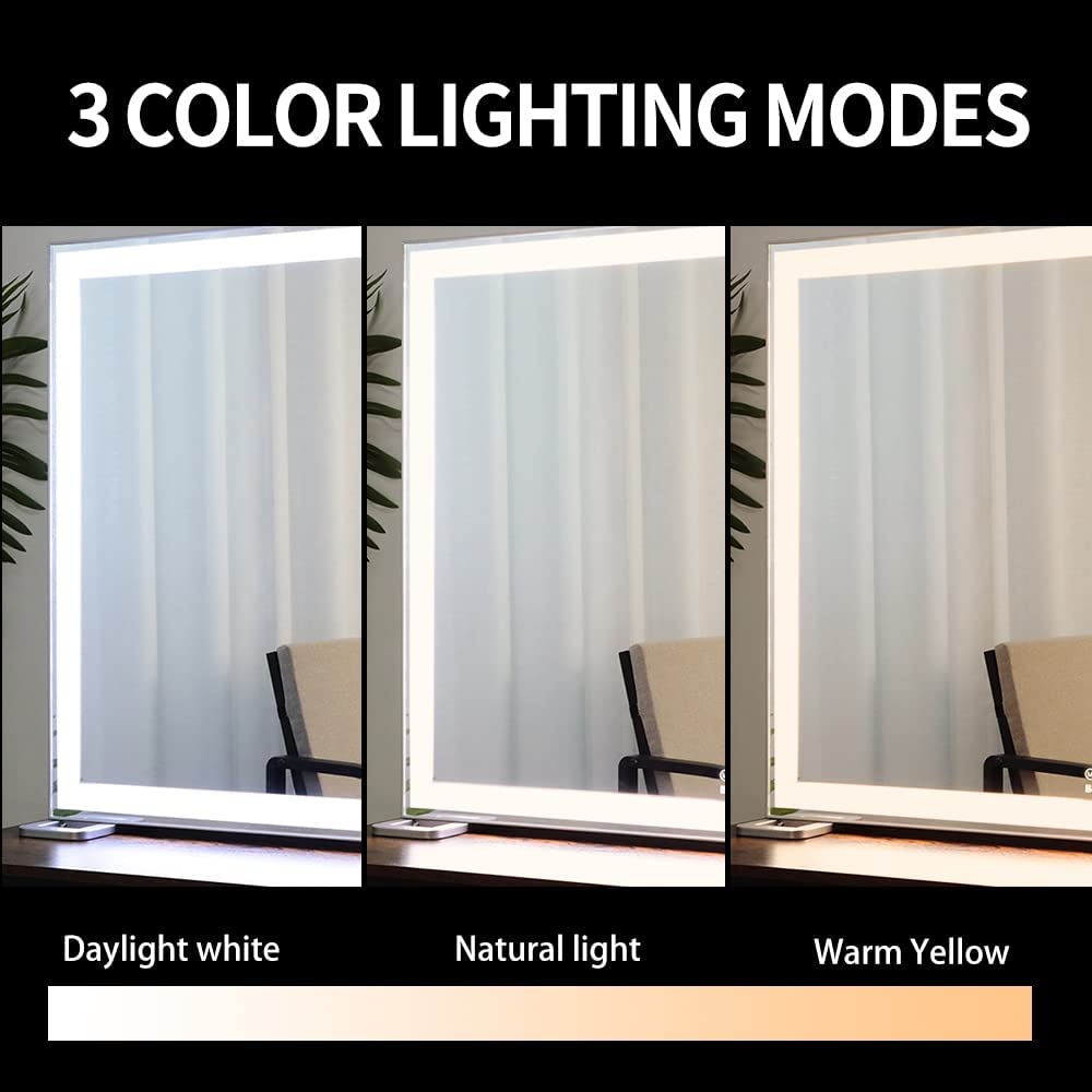 Large Hollywood Makeup Mirror 3 Modes Lighted and Smart Touch Control (92 x 68 cm) Tristar Online