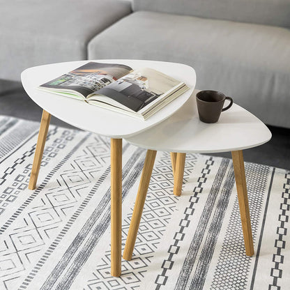Set of 2 White Side Nesting Tables Tristar Online