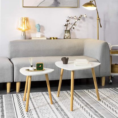 Set of 2 White Side Nesting Tables Tristar Online