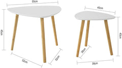 Set of 2 White Side Nesting Tables Tristar Online