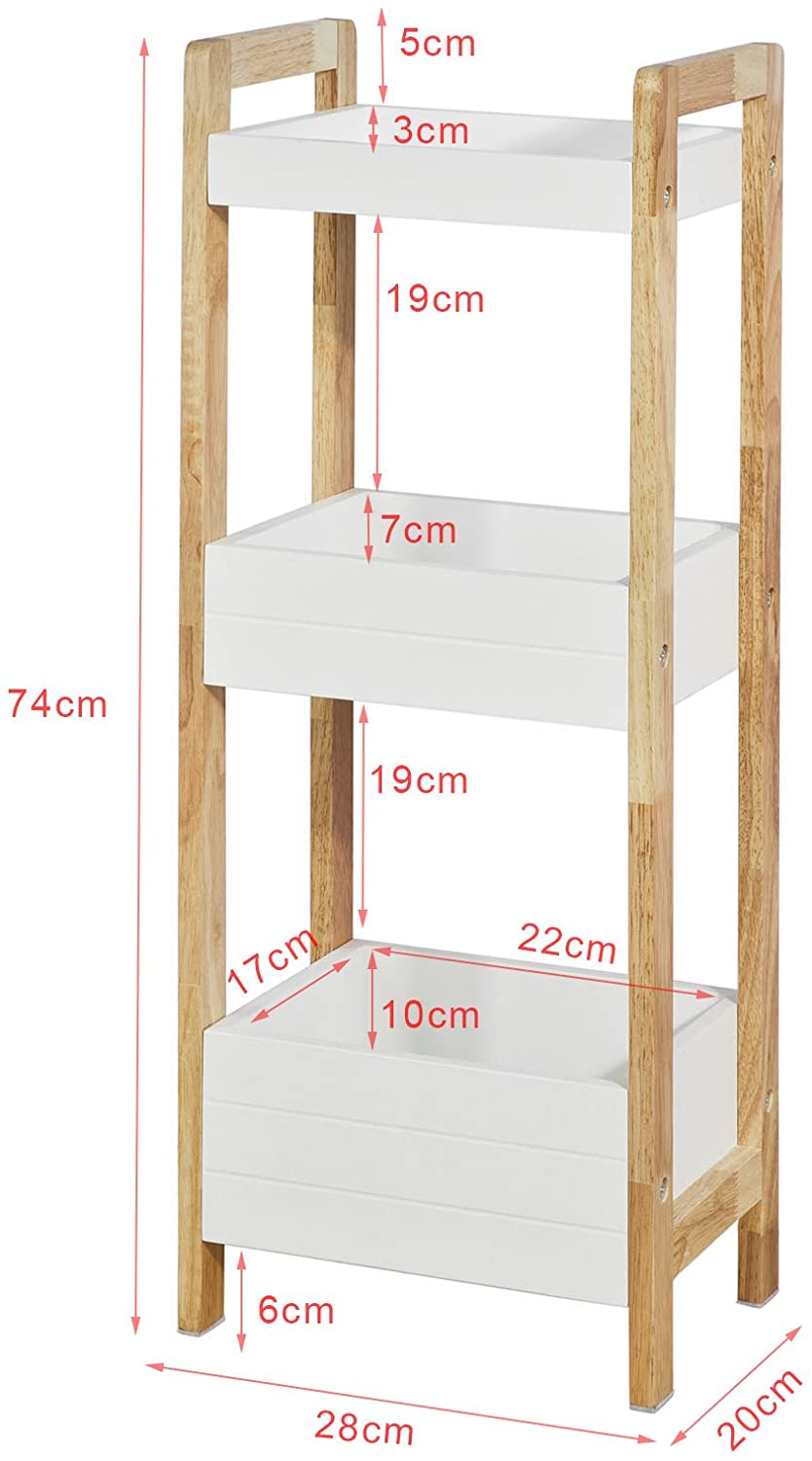 3-Tier White Storage Bathroom Shelf Tristar Online