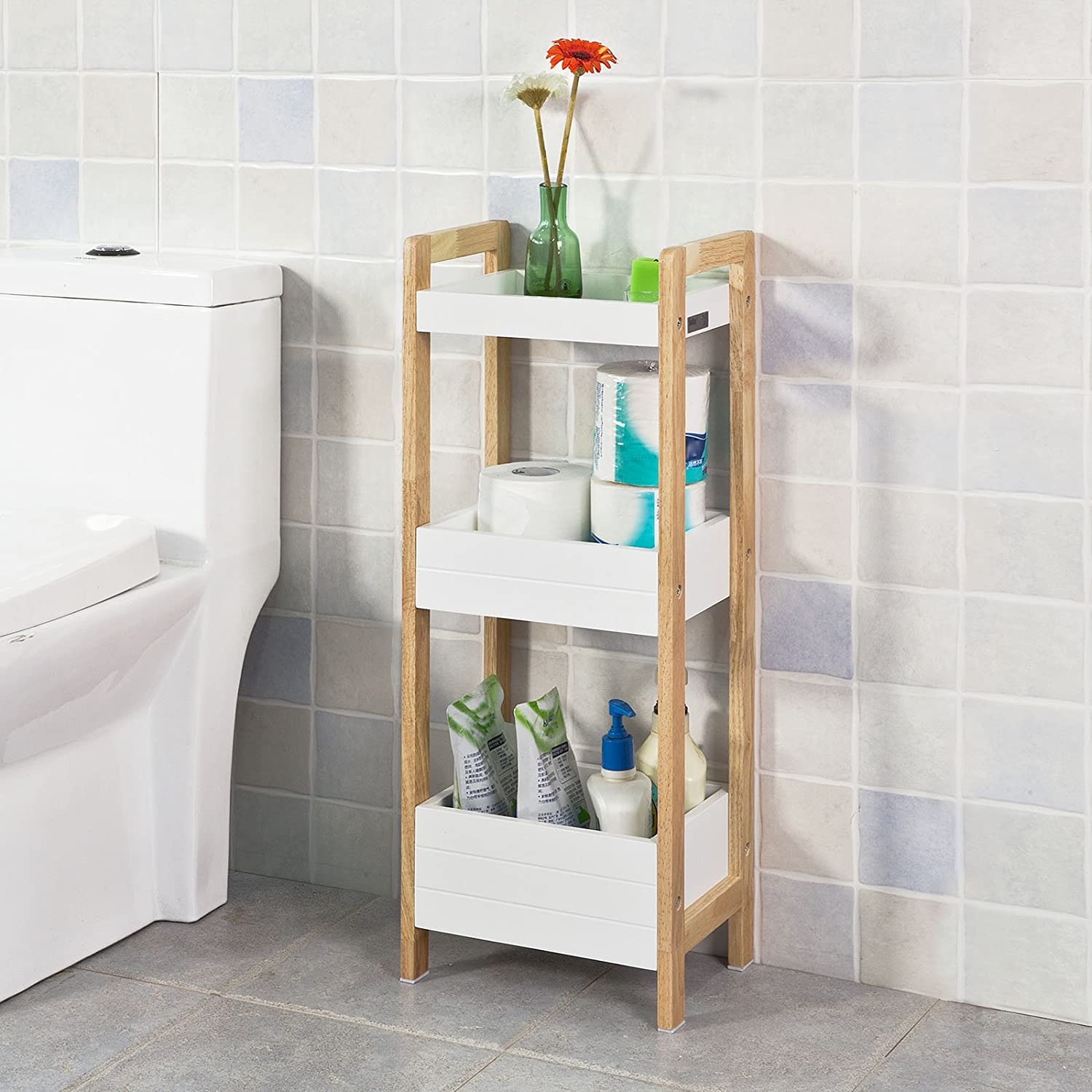 3-Tier White Storage Bathroom Shelf Tristar Online