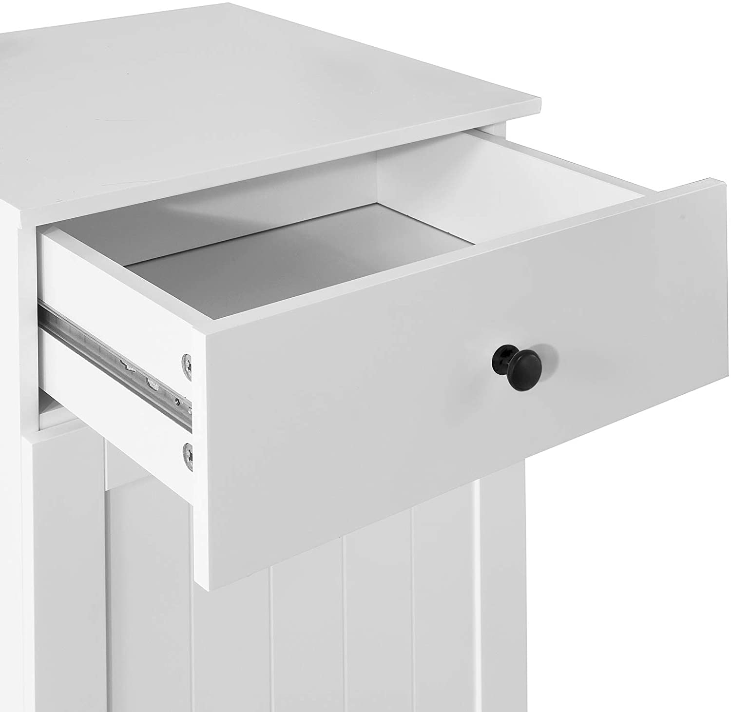 White Bathroom Cabinet with Laundry Basket and Drawer Tristar Online