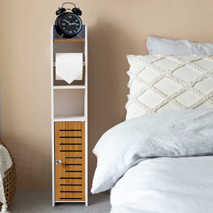 Toilet Paper Roll Holder for Bathroom with roller (Bamboo, 76cm) Tristar Online