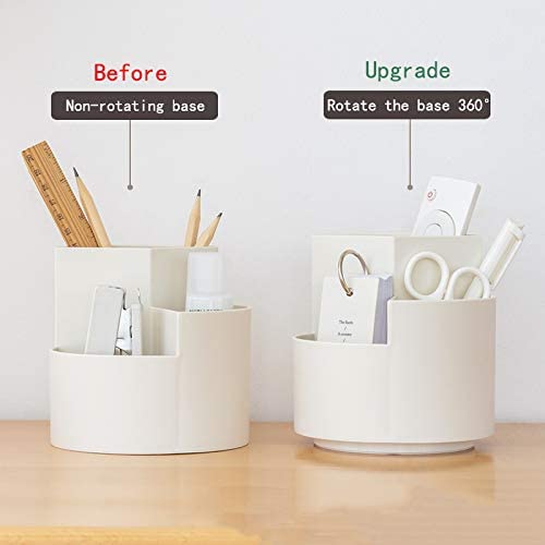 360 degree rotating multi-functional pen holder with 3 separate layer for office desk organiser (Pink) Tristar Online